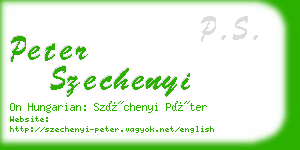 peter szechenyi business card